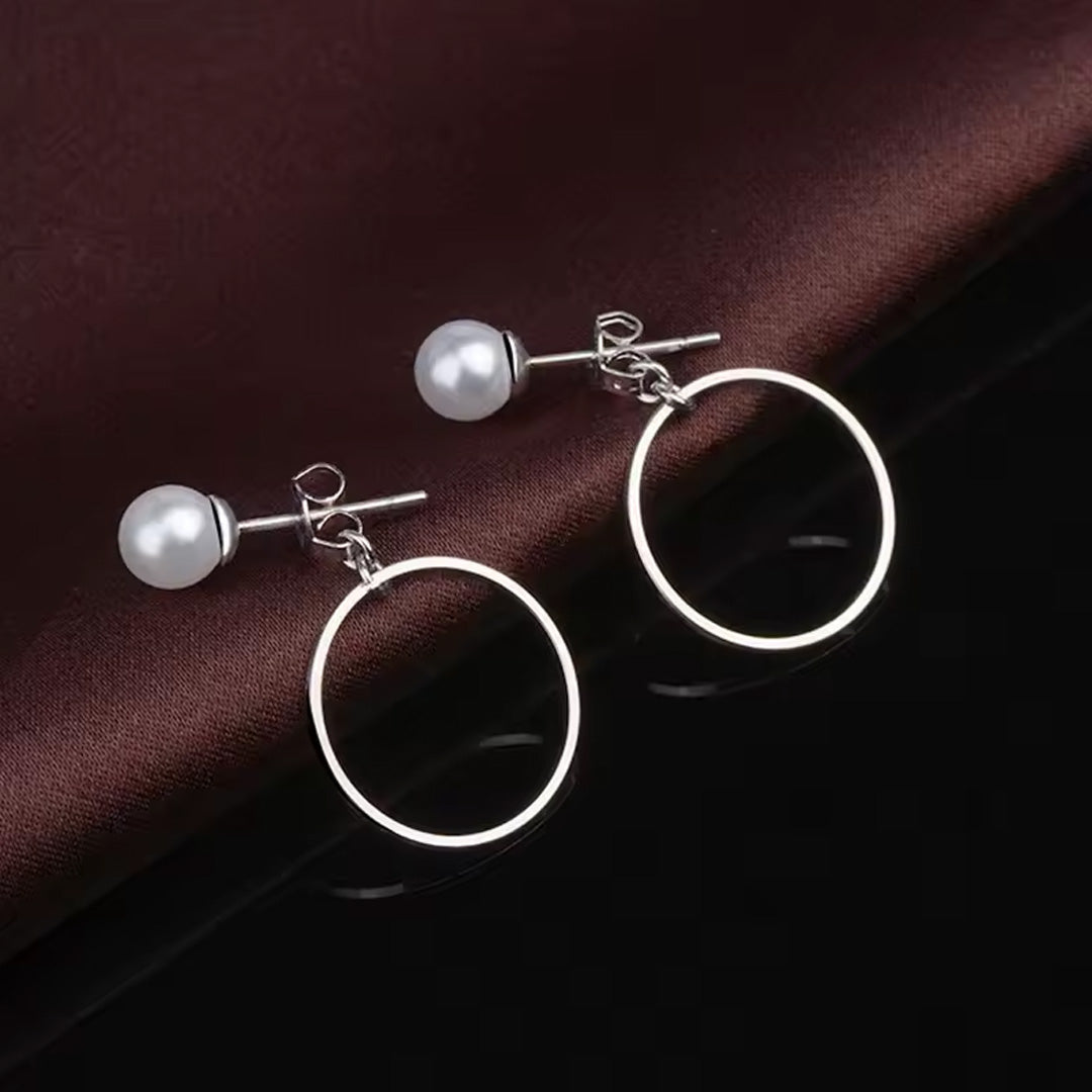 Silver Stud High Quality Women Earring Accessories for party pack of 9 pairs