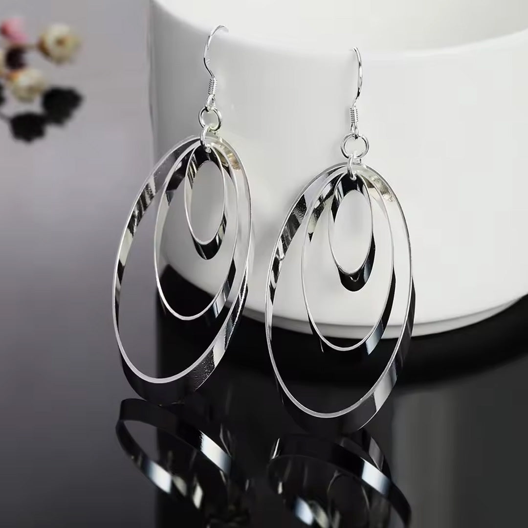 Women Elegant Waterdrop Rhinestone Hook Earrings