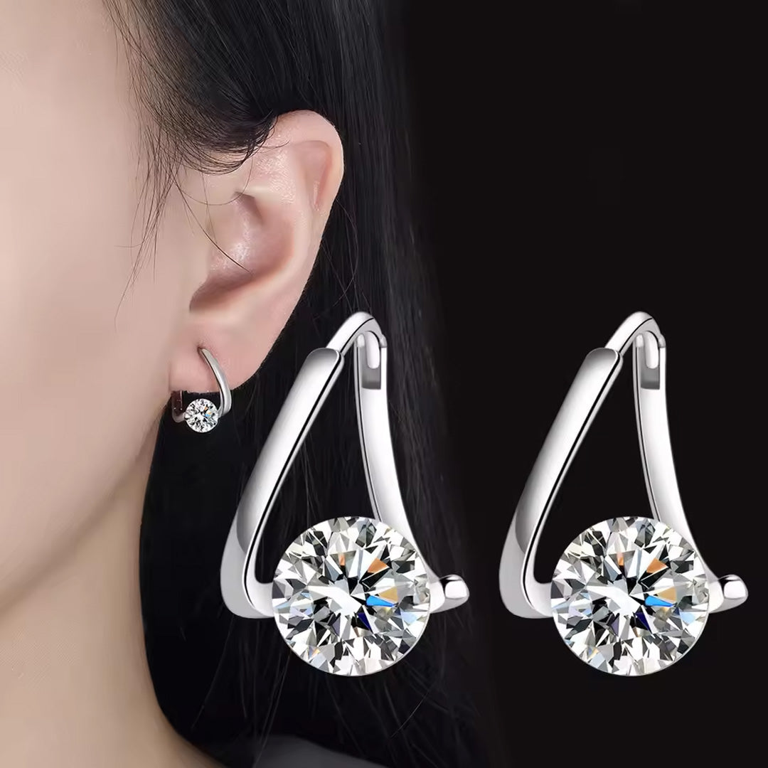 Top Quality Silver Round Circle Hoop Earrings For Woman Fashion Pack of 9 pairs