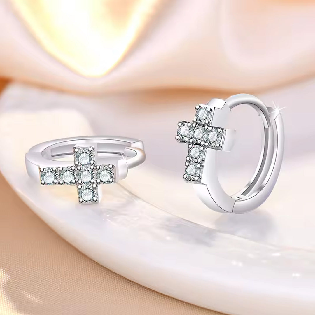 Sterling Silver Zircon Buckle Earrings For Exquisite Women Fashion Accessories pack of 9 pairs