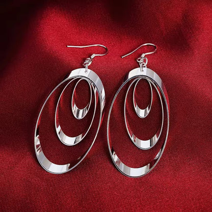 Women Elegant Waterdrop Rhinestone Hook Earrings