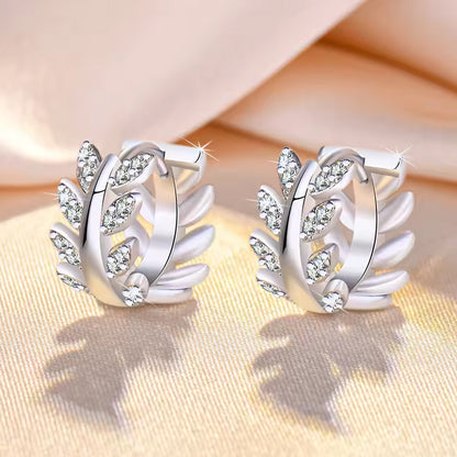 Sterling Silver Zircon Buckle Earrings For Exquisite Women Fashion Accessories pack of 9 pairs