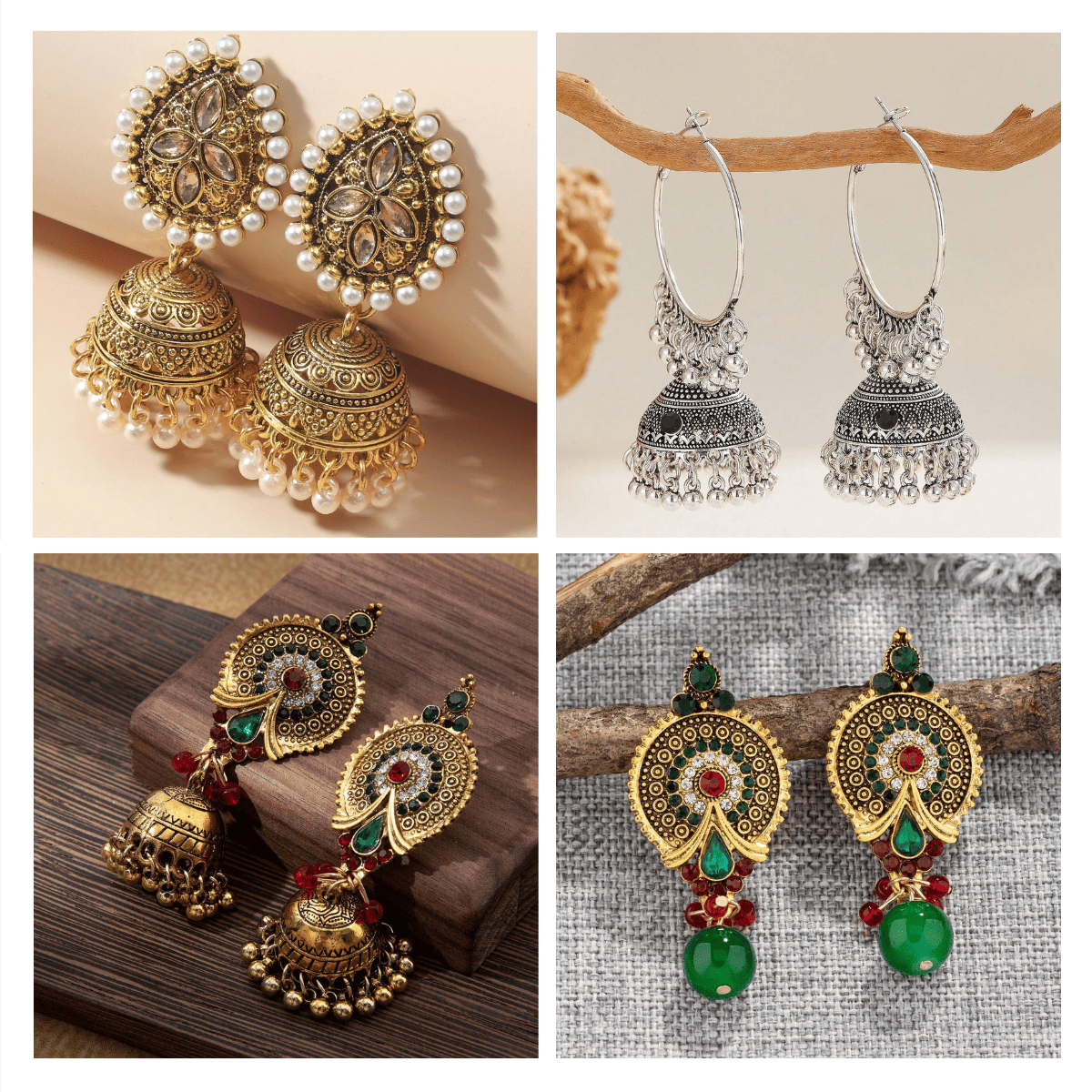 Luxe Jhumka Chronicles - Pack Of 12 Pair Jhumka Earrings #7