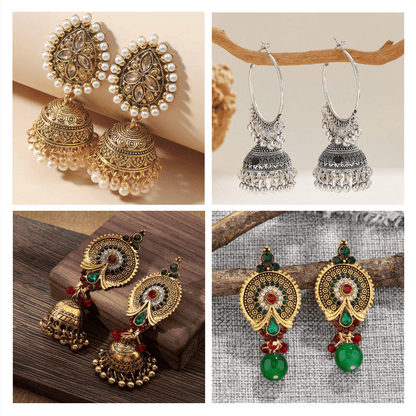 Luxe Jhumka Chronicles - Pack Of 12 Pair Jhumka Earrings #7