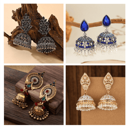 Luxe Jhumka Chronicles - Pack Of 12 Pair Jhumka Earrings #7