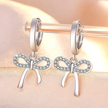 Sterling Silver Zircon Buckle Earrings For Exquisite Women Fashion Accessories pack of 9 pairs