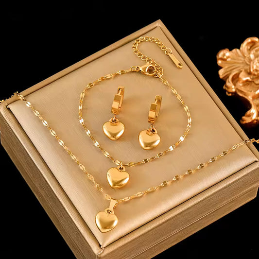 Women Elegant Waterdrop Rhinestone Pendant Necklace,Hook Earrings & Bracelet Jewelry Set of 4