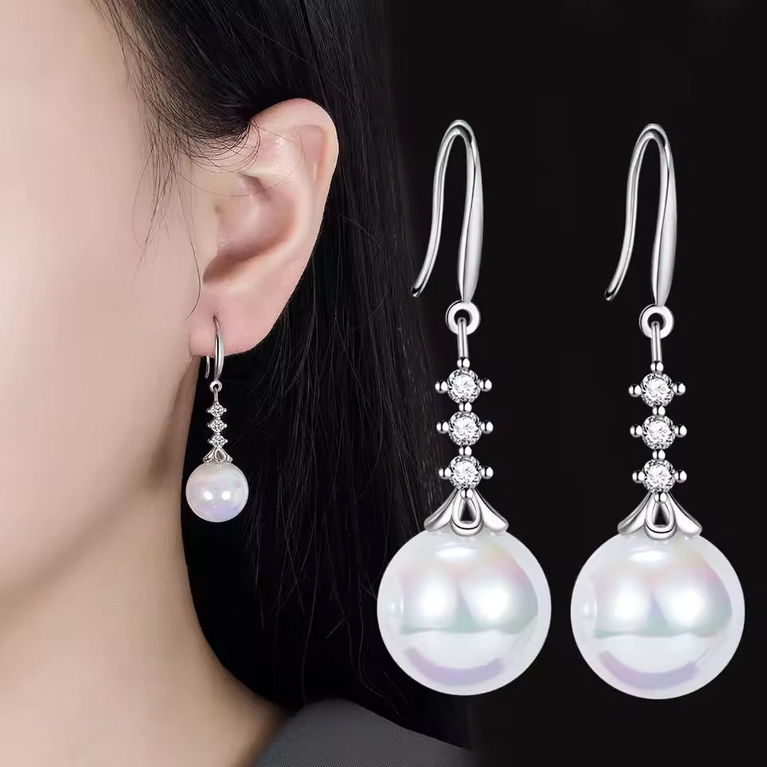 Top Quality Silver Round Circle Hoop Earrings For Woman Fashion Pack of 9 pairs