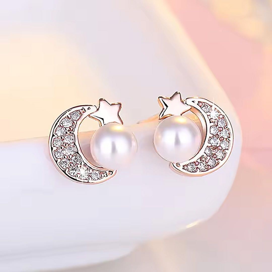 Silver Flowers Zircon Stud Earrings Accessories For Women Pack of 9 Pairs