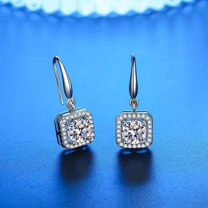 Silver Stud zircon Diamond Look Earrings For Women Jewelry Accessories Pack of 9 Pairs