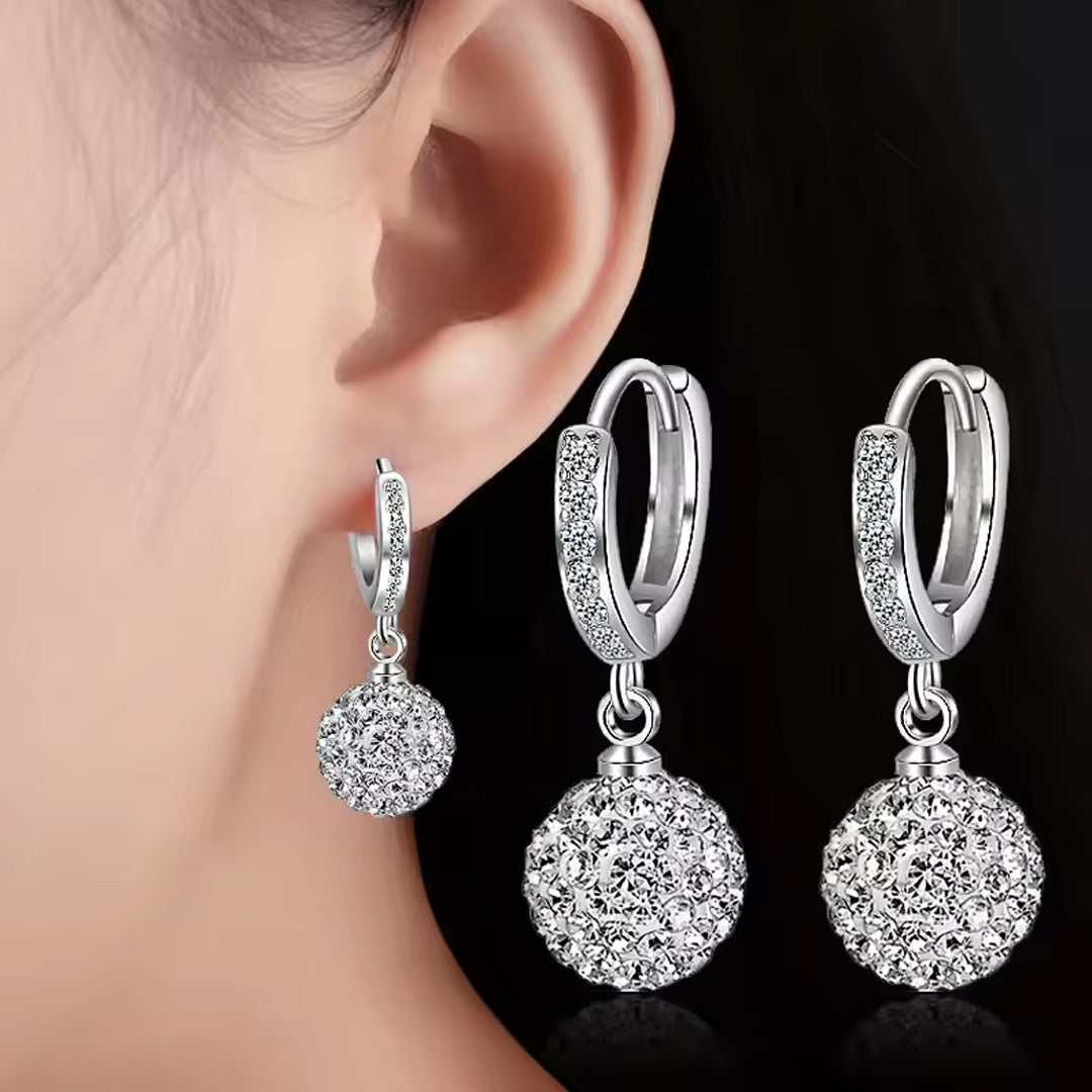 Top Quality Silver Round Circle Hoop Earrings For Woman Fashion Pack of 9 pairs