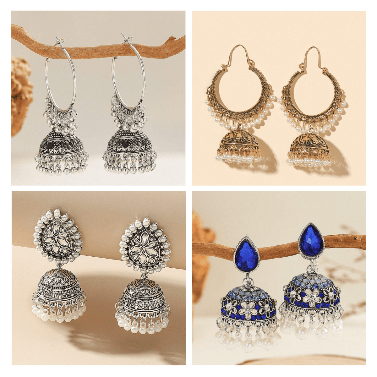 Artisan Aura Jhumka Series -  Pack Of 12 Pair Jhumka Earrings #9