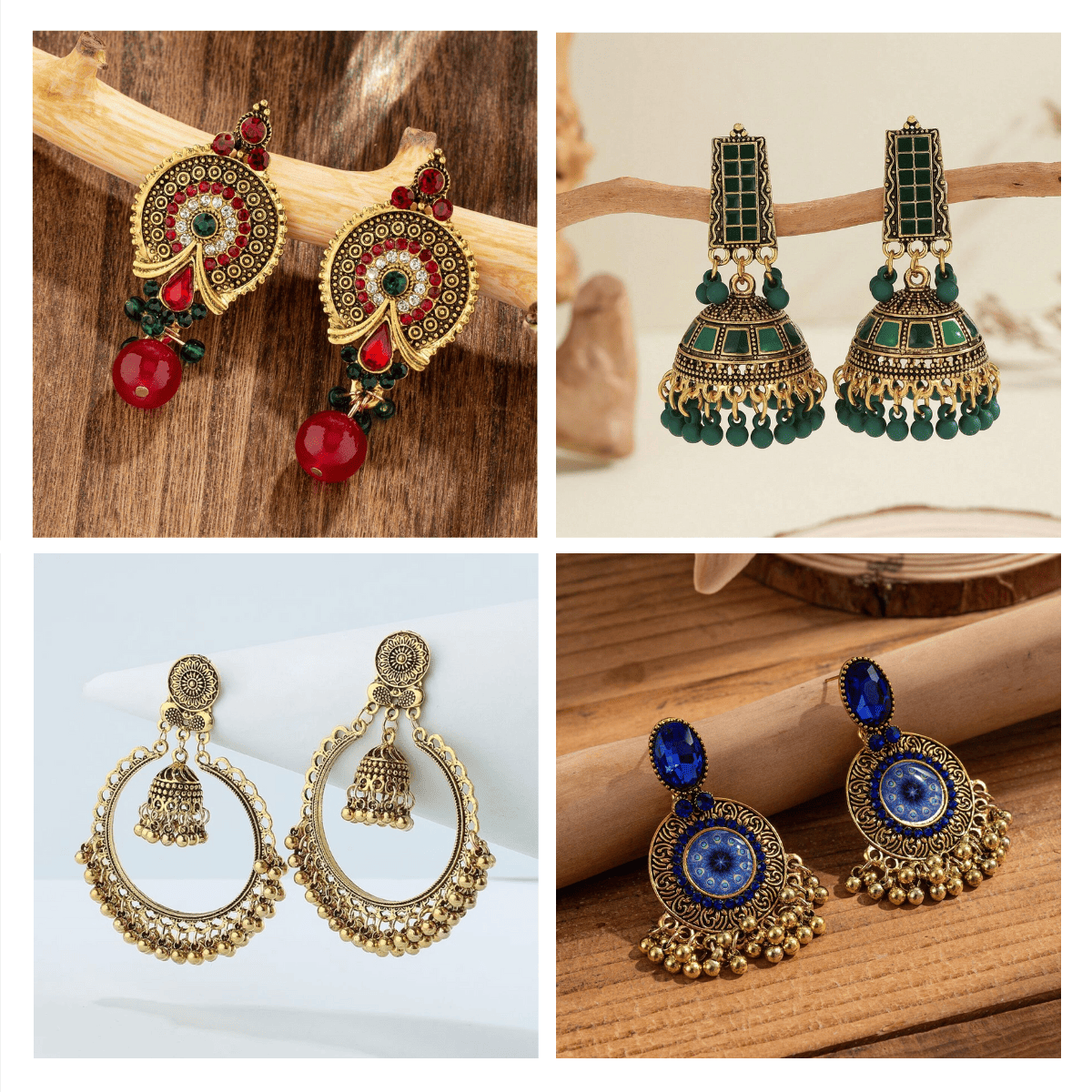 Artisan Aura Jhumka Series -  Pack Of 12 Pair Jhumka Earrings #9