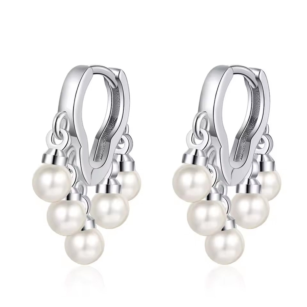 Top Quality Silver Round Circle Hoop Earrings For Woman Fashion Pack of 9 pairs