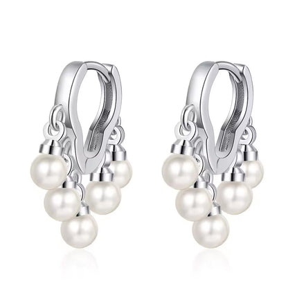 Top Quality Silver Round Circle Hoop Earrings For Woman Fashion Pack of 9 pairs