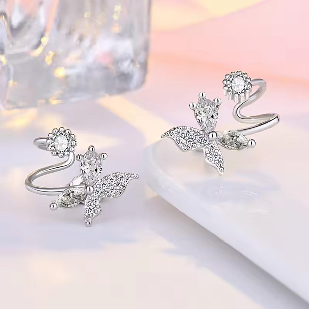 Silver Heart AAA Zircon Stud Earrings Accessories For Women Pack of 9 Pairs