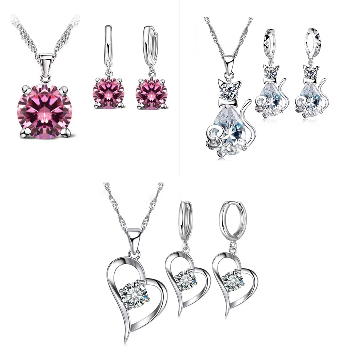 Set of 3 stunning necklace and 3 Earrings Combo