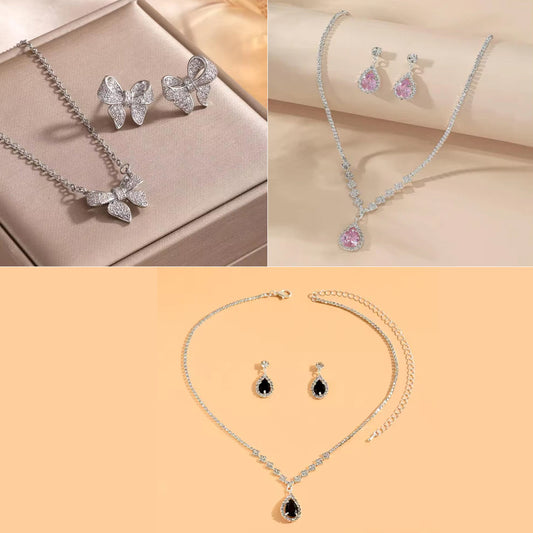 Set of 3 stunning necklace and 3 Earrings Combo